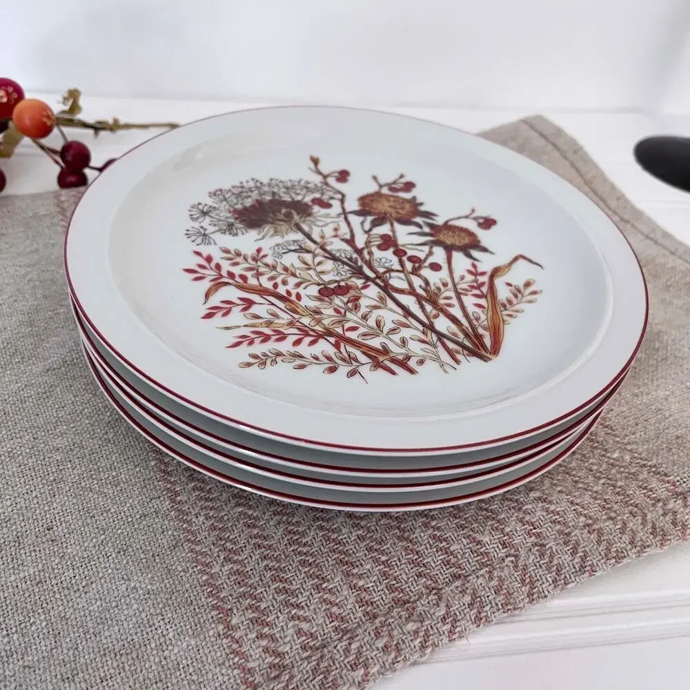 (4) Fanci Floral Collection Bramble Japan Porcelain 7.5